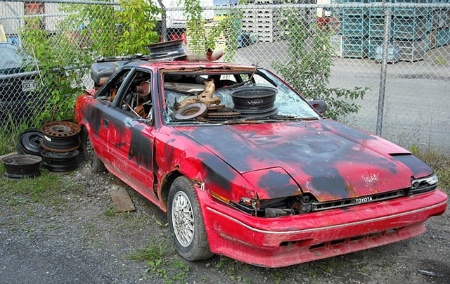 This is a picture of a junk car removal.